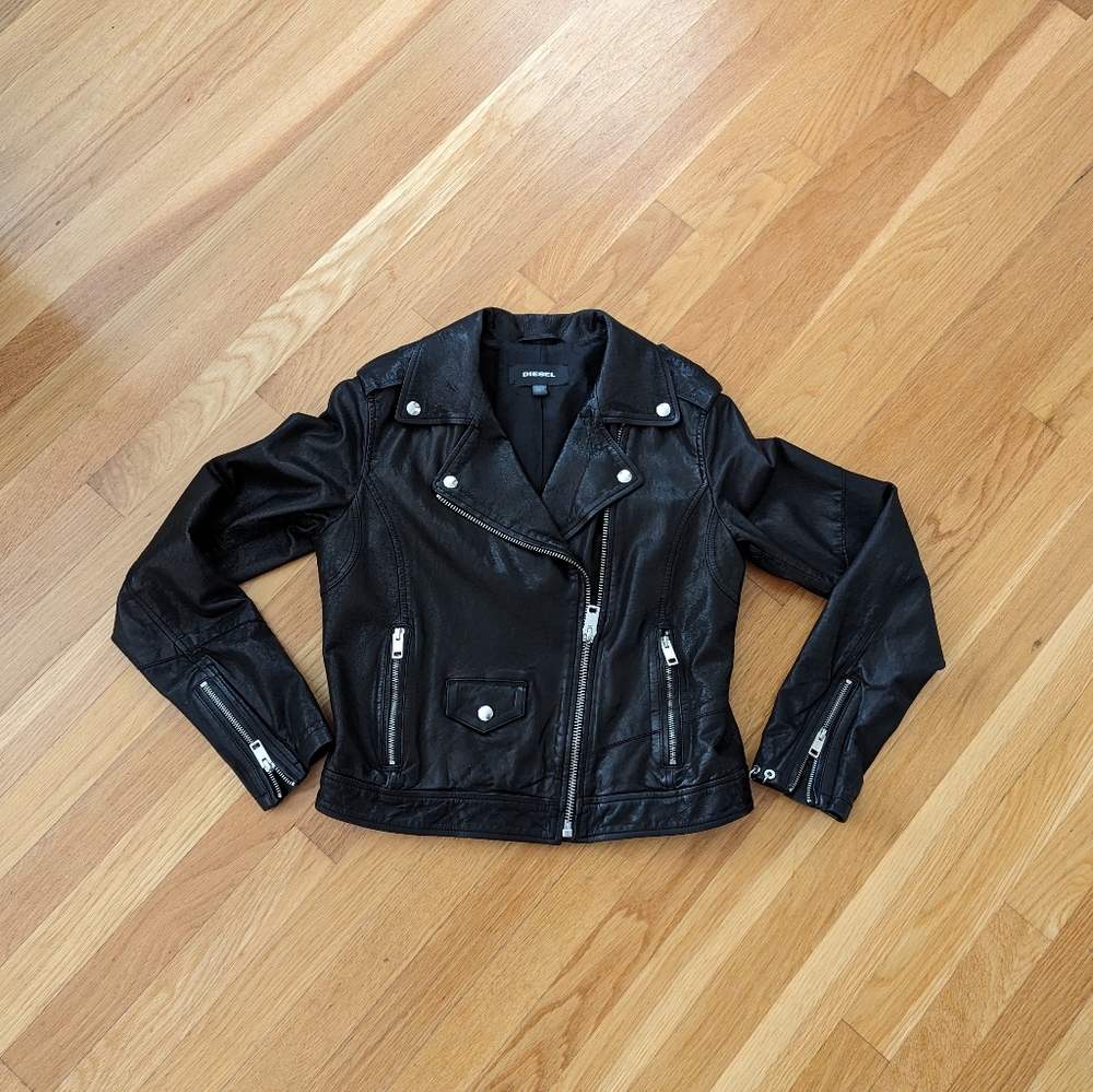 Genuine Diesel leather jacket in size S